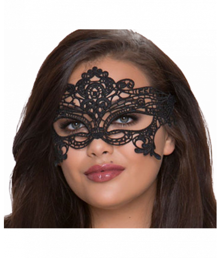 QUEEN LINGERIE - WIDE BLACK LACE MASK