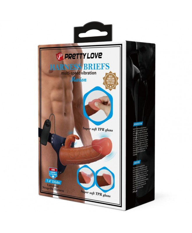 PRETTY LOVE - MARION DIRBAI UNIVERSALŪS TRIUKŠČIAI SU VIBRACIJA DILDO 19 CM RUDA 9