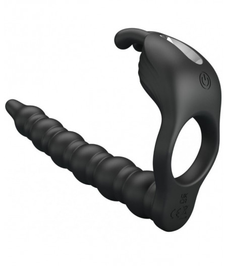 PRETTY LOVE - BLACKNEY PENIS RING WITH BLACK VIBRATOR PLUG