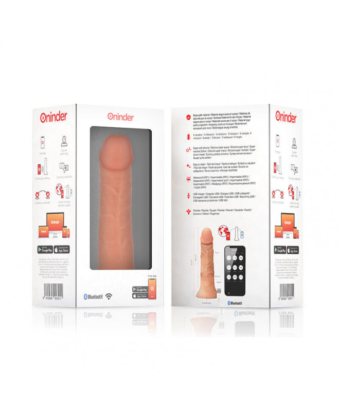 ONINDER – DIDELIS BOGOTÃÂ VIBRATORIAUS DILDO 9 GEIČIŲ NATURAL 22 CM -O- 4,5 CM - NEMOKAMA PROGRAMĖ 8