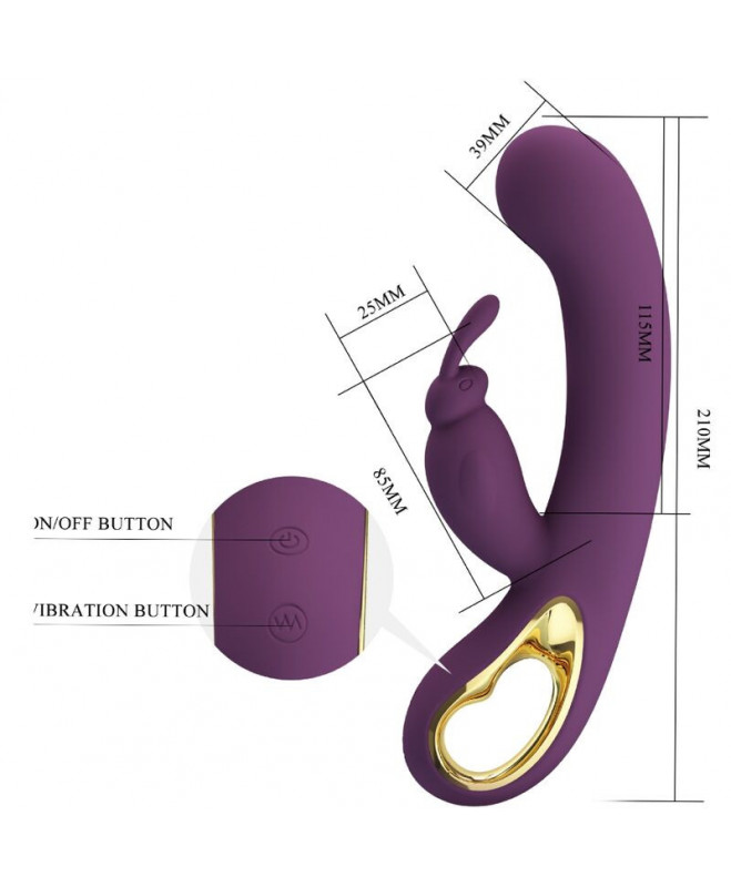 PRETTY LOVE – LIAM RABBIT VIBRATOR & G SPOT STIMULATOR PURPLE 3