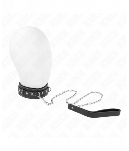 KINK - PVC LEATHER NECKLACE WITH BELT 105 CM RHINESTONE RIVET 41.5 X 4 CM