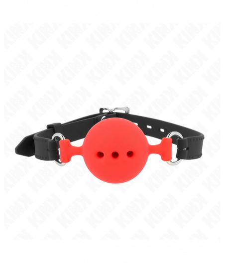 KINK - FULL SILICONE GAG 55 x 2 CM WITH 5 CM BALL SIZE L RED ADJUSTABLE 35-51 CM