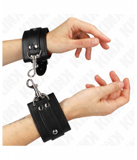 KINK - LOCKABLE DUNGEON WRIST RESTRAINTS BLACK ADJUSTABLE 21-28 CM X 5.5 CM