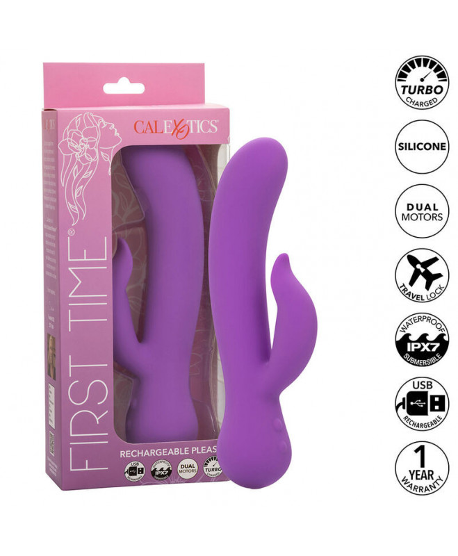 CALEXOTICS – PIRMĄ KARTĄ VIBRATOR PLEASER PAKRAUJAMA PURPURA