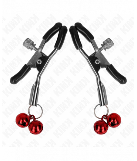 KINK - DOUBLE BELL NIPPLE CLAMP RED 6 CM