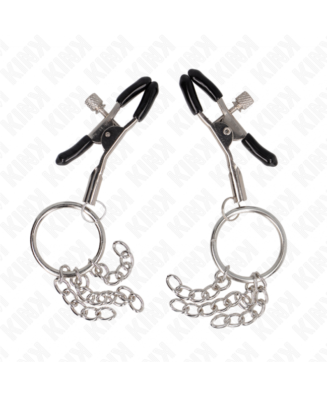 KINK - O RING NIPPLE spaustukas IR MAŽA GRANDINĖLIS SILVER 6 CM 2