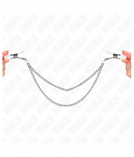 KINK - NIPPLE CLAMPS WITH 2 THIN CHAINS SILVER 20/23 CM