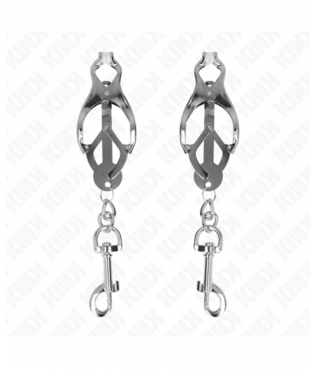 KINK - JAPANESE CLOVER NIPPLE CLAMPS WITH HOOKS SILVER