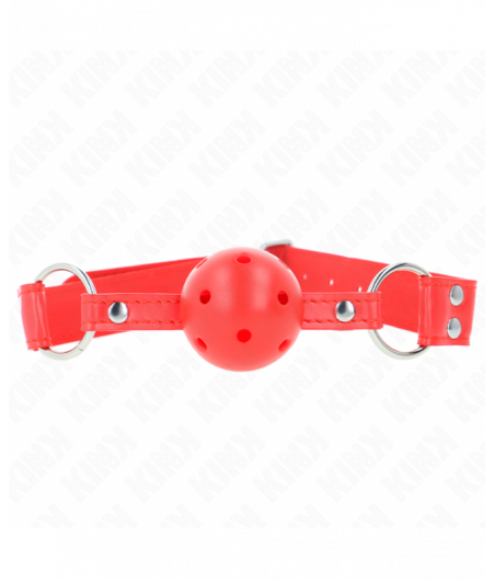 KINK - COMPLETE RED HOLLOW HARD BALL GAG 62 x 2 CM