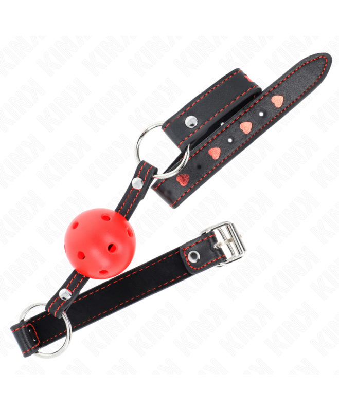 KINK – tuščiaviduris kietas RED BALL GAG MODELIS 2 65 x 2,5 CM 2