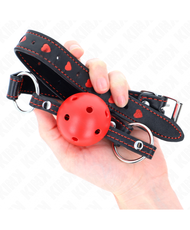 KINK – tuščiaviduris kietas RED BALL GAG MODELIS 2 65 x 2,5 CM 4