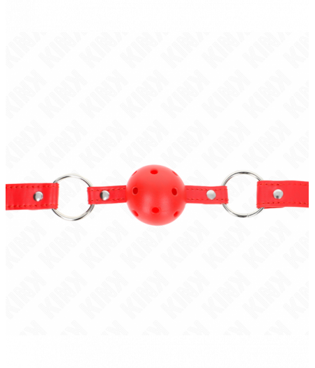 KINK - BREATHABLE BALL 4 CM GAG WITH DOUBLE RIVET MODEL 1 RED 62.5 x 2.5 CM ADJUSTABLE 42-58 CM