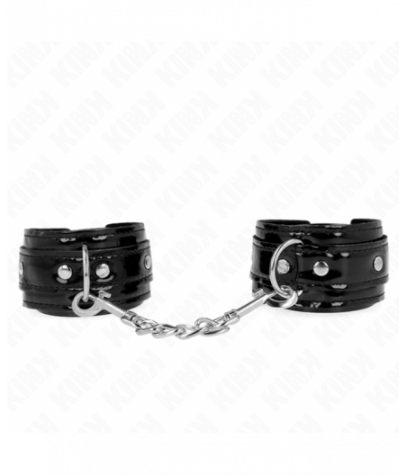 KINK - SHINY NEOPRENE WRIST CUFFS ADJUSTABLE 17-24 CM X 4.5 CM