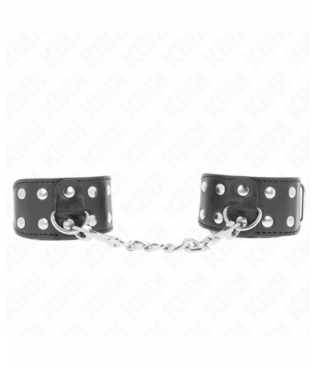 KINK - WRISTBANDS WITH DOUBLE LINE OF ADJUSTABLE STUDS BLACK