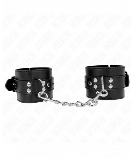 KINK - WRIST RESTRAINTS BLACK WITH BLACK BELT ADJUSTABLE 17-28 CM X 6 CM