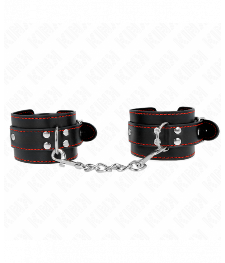 KINK - WRIST RESTRAINTS BLACK WITH RED LINING ADJUSTABLE 20-28 CM X 5.5 CM