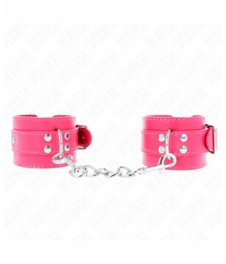 KINK - WRIST RESTRAINTS RASPBERRY ROSE WITH RASPBERRY ROSE LINING ADJUSTABLE 20-28 CM X 5.5 CM