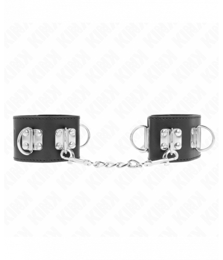 KINK - MULTIPOSITION WRIST RESTRAINTS WITH PADLOCK CLOSURE BLACK ADJUSTABLE 16-23 CM X 5.5 CM