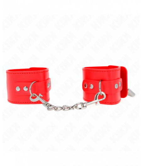 KINK - WRIST RESTRAINTS WITH PADLOCK CLOSURE RED ADJUSTABLE 16-23 CM X 5.5 CM