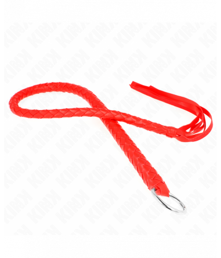 KINK - SNAKE WHIP WITH RED HAND RING 65 CM
