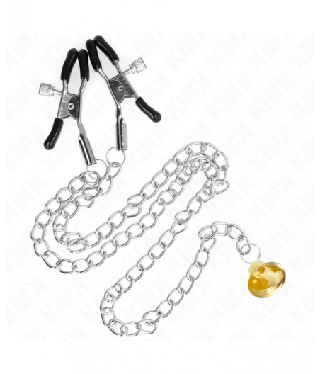 KINK - CHAIN NIPPLE CLAMPS WITH HORN PENDANT 30 CM