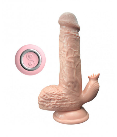 ARMONY - REALISTIC VIBRATOR & THRUSTING DILDO WITH TONGUE STIMULATOR 19 CM