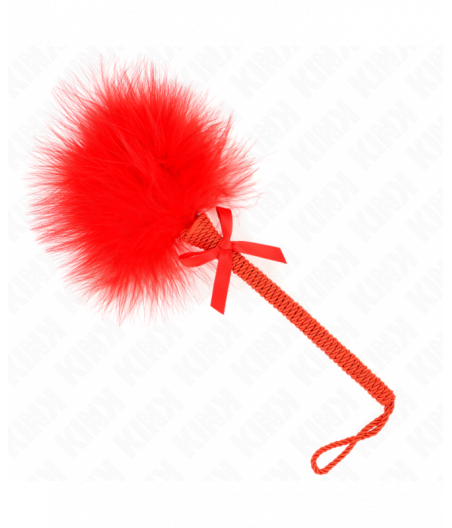 KINK - NYLON ROPE WAND WITH TICKLE FEATHERS AND RED BOW 25 CM