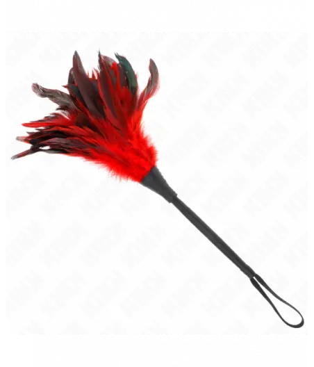 KINK - RED MAIDS HORN SHAPED TICKLE CHICKEN FEATHERS 36 CM