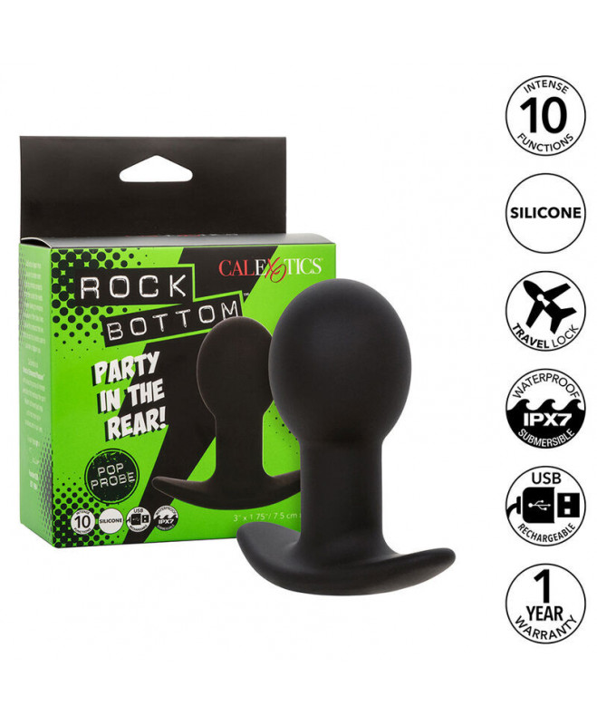 CALEXOTICS – AKMENŲ DUGNIO ANALINIS KAIŠTUKAS 10 VIBRATIONS SILICONE BLACK