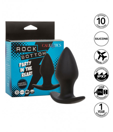 CALEXOTICS - ROCK BOTTOM PERFECT ANAL PLUG 10 VIBRATIONS SILICONE BLACK