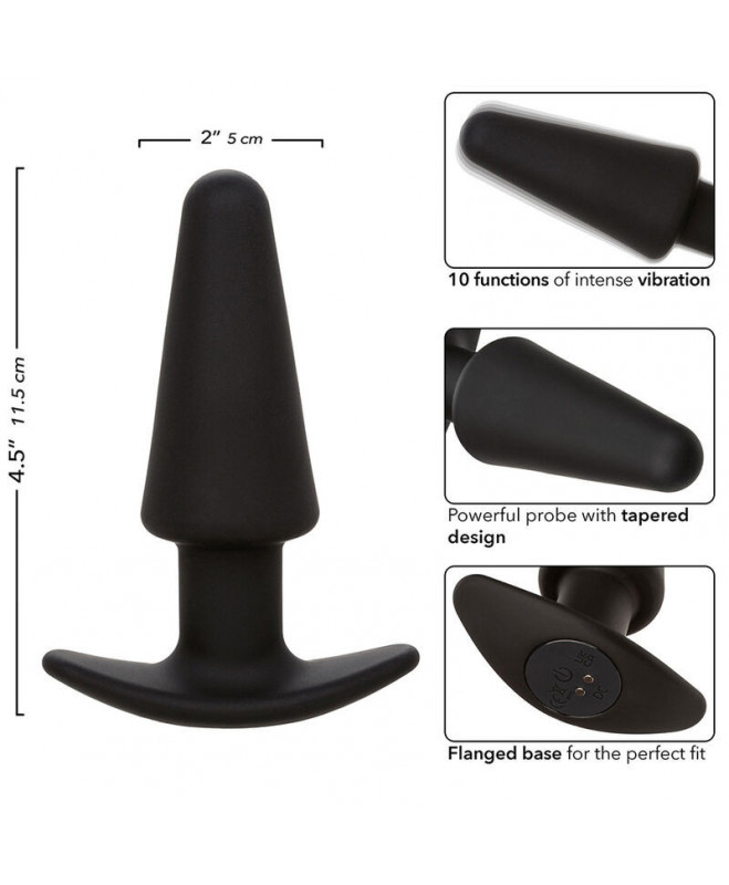 CALEXOTICS – KŪGINGAS ANALINIS KAIŠTUKAS 10 VIBRACIONES SILICONE BLACK 7