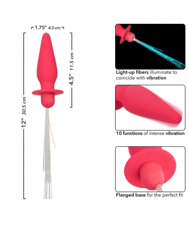 CALEXOTICS – SOUTHERN LIGHTS APŠVIETINA ANALINIS KIŠTUKAS 10 VIBRATIONS SILICONE PINK 6