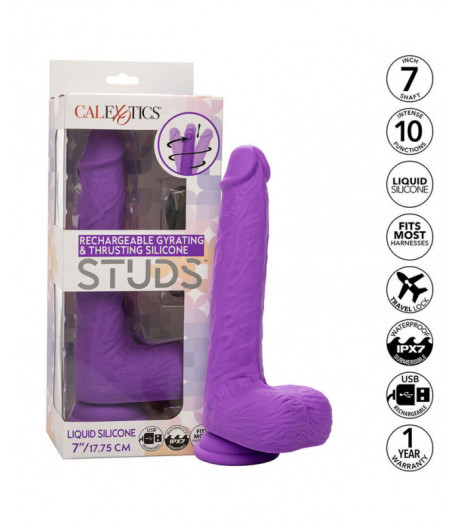 CALEXOTICS - STUDS RECHARGEABLE AND ROTATING VIBRATOR 10 VIBRATIONS PURPLE