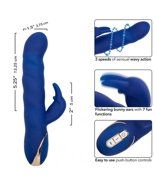 CALEXOTICS - JACK RABBIT VIBRATOR WAVE MOTION BLUE 7