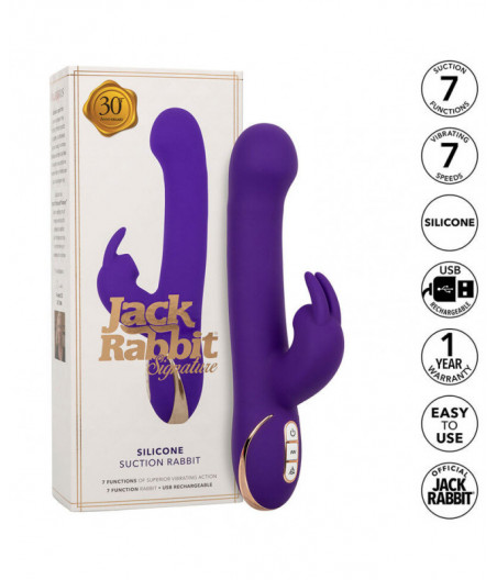 CALEXOTICS - JACK RABBIT VIBRATOR & STIMULATOR 7 VIBRATIONS AND SUCTIONS MODE BLUE