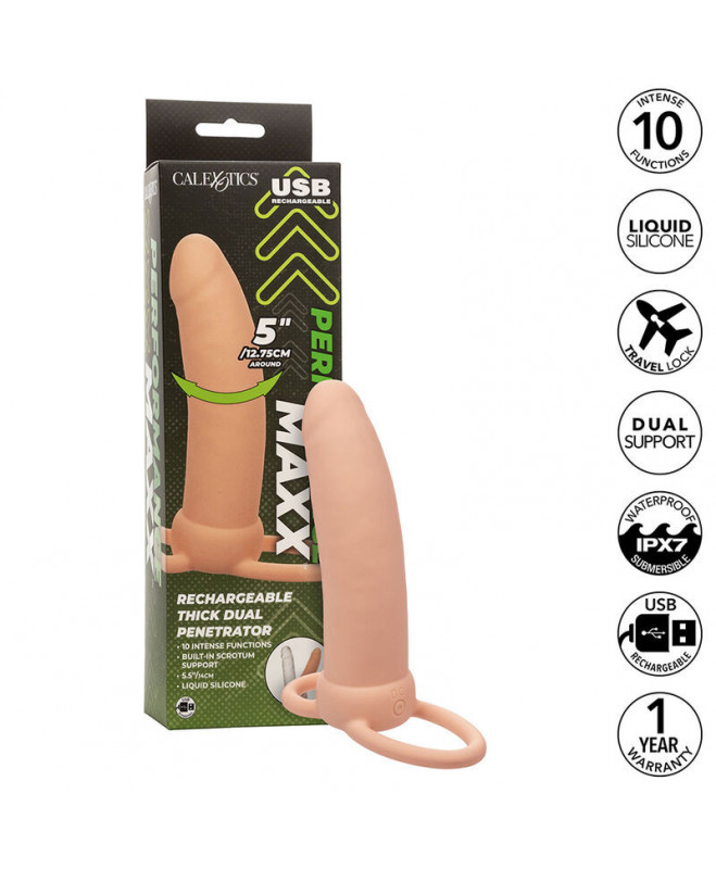 CALEXOTICS – MAXX STORIS DUAL PERKETURIUS, 10 VIBRATIONS FLESH