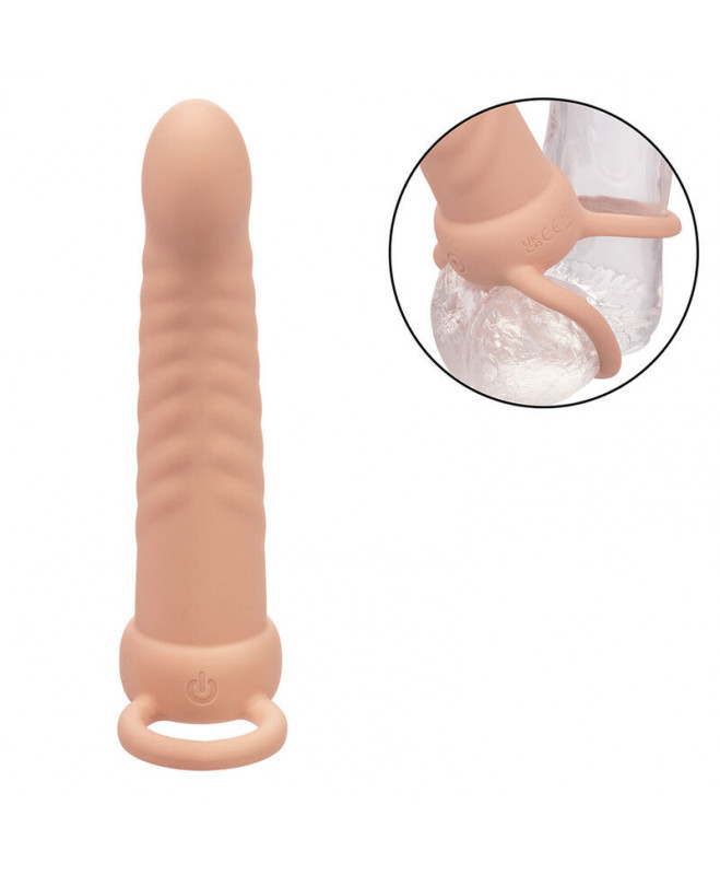 CALEXOTICS – MAXX briaunotas DUAL PENETRATOR 10 VIBRATIONS FLESH 6