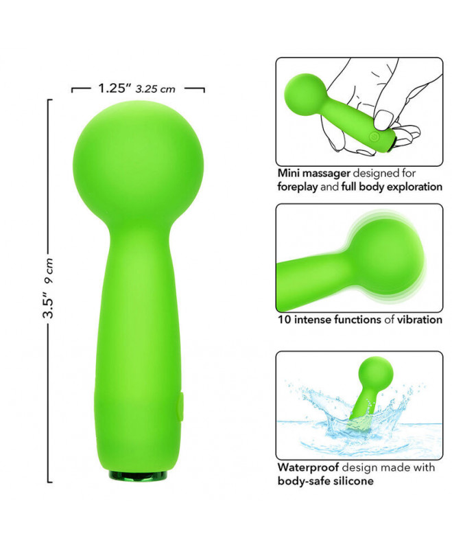 CALEXOTICS - NEON VIBES THE BUBBLY VIBE MINI MASAGER 10 VIBRATIONS GREEN 7