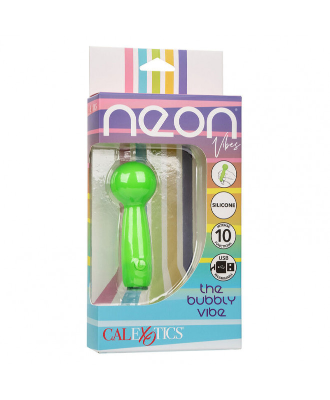 CALEXOTICS - NEON VIBES THE BUBBLY VIBE MINI MASAGER 10 VIBRATIONS GREEN 10