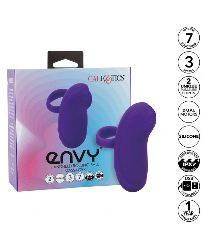 CALEXOTICS – ENVY RANKINĖS RIEDĖJIMO KAMULIŲ MASAŽŪRIS 7 VIBRATIONS PURPLE