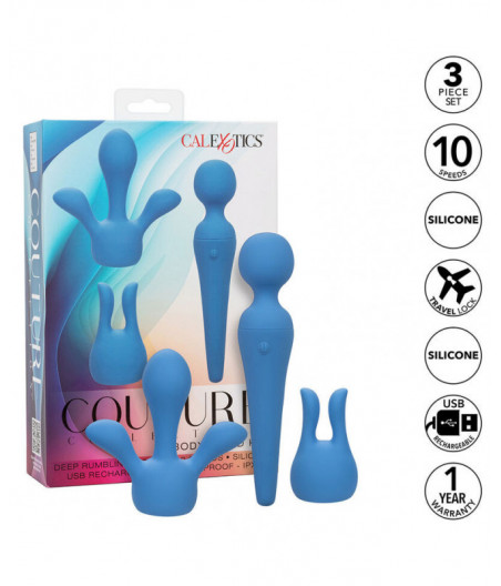 CALEXOTICS - COUTURE KIT VIBRATOR WAND 10 VIBRATIONS BLUE