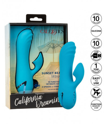 CALEXOTICS - SUNSET BEACH SEDUCER VIBRATOR & STIMULATOR 10 FUNCTIONS BLUE