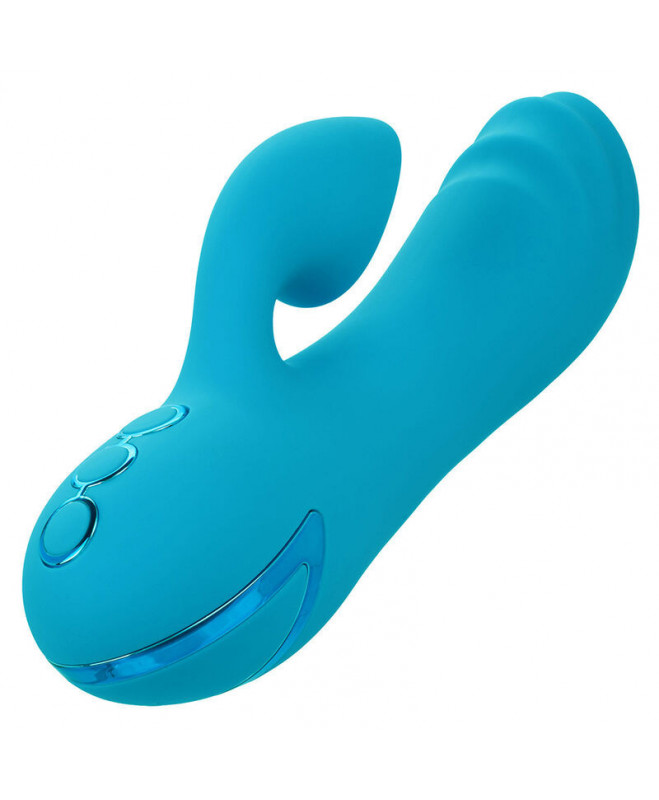 CALEXOTICS – SUNSET BEACH SEDUCER VIBRATOR IR STIMULIATORIUS 10 FUNKCIJŲ MĖLYNAS 3