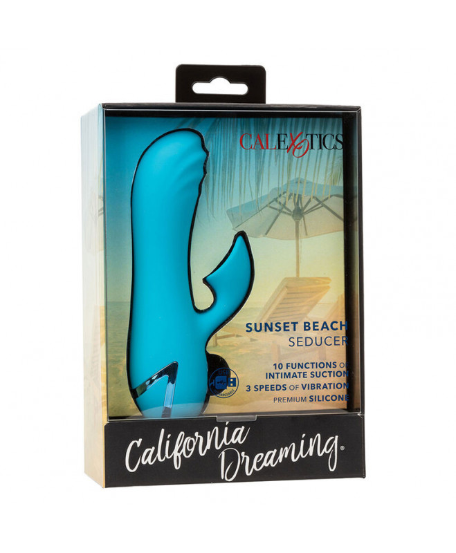 CALEXOTICS – SUNSET BEACH SEDUCER VIBRATOR IR STIMULIATORIUS 10 FUNKCIJŲ MĖLYNAS 10