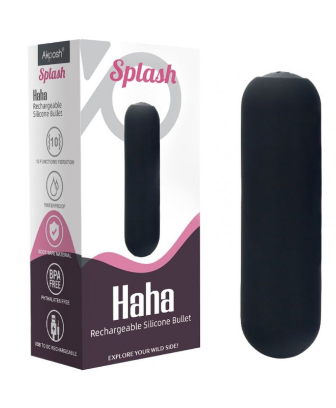 ARMONY - SPLASH HAHA VIBRATOR BULLET SILICONE 10 VIBRATIONS 75 X 19 CM BLACK 6