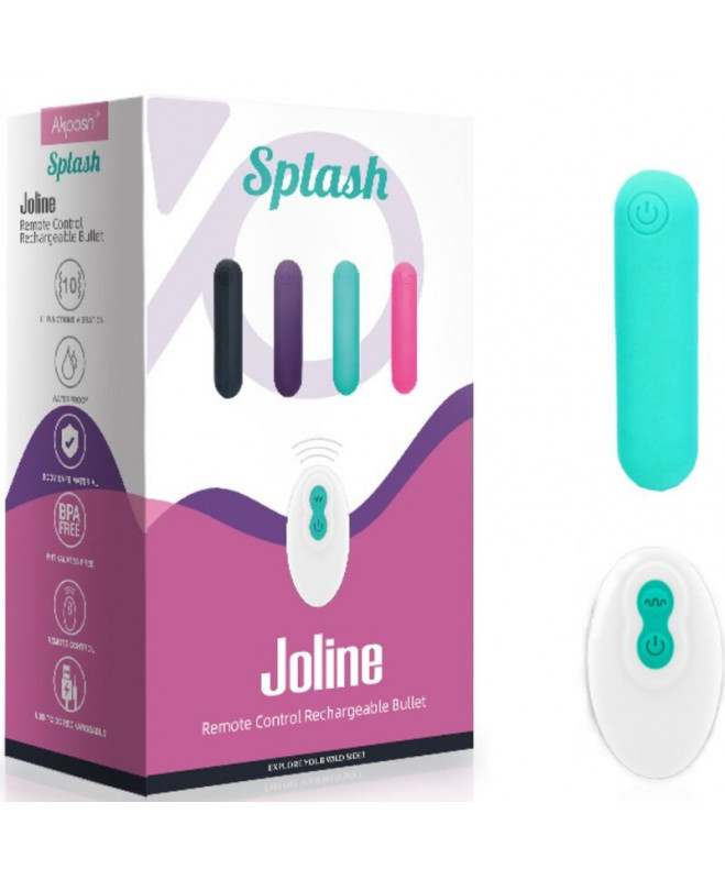 ARMONY - SPLASH JOLINE VIBRATOR BULLET SILIKONINIS NUOTOLINIO VALDYMAS 10 VIBRATIONS 65 X 15 CM ŽALIA 5