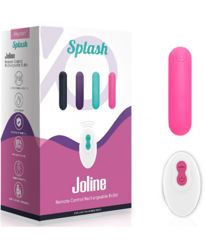 ARMONY - SPLASH JOLINE VIBRATOR BULLET SILIKONINIS NUOTOLINIO VALDYMAS 10 VIBRATIONS 65 X 15 CM ROZINĖ 5