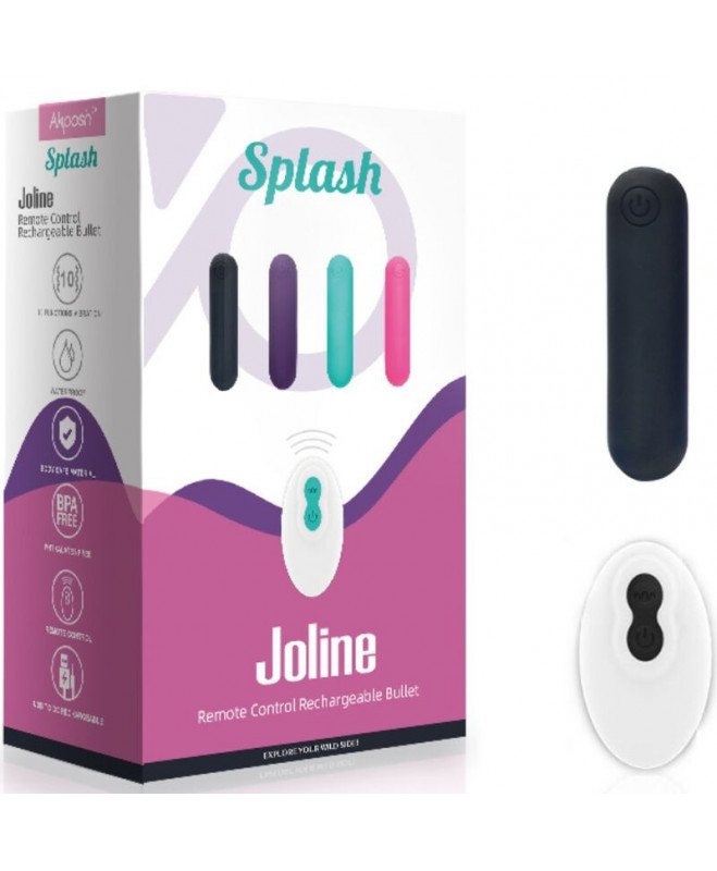 ARMONY - SPLASH JOLINE VIBRATOR BULLET SILICONE NUOSTOLIO PULTAS 10 VIBRATIONS 65 X 15 CM BLACK 5