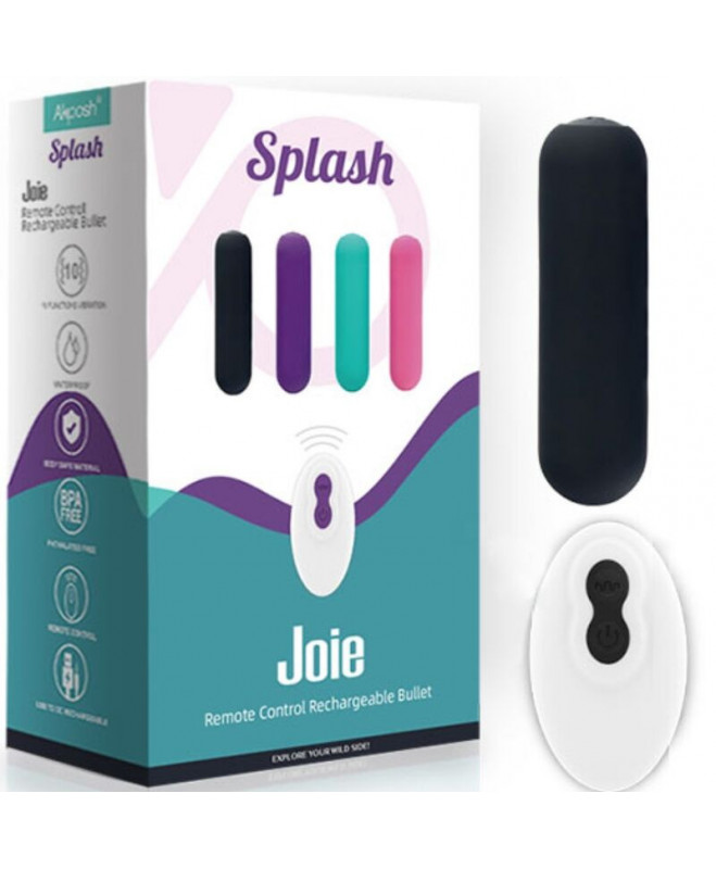 ARMONY - SPLASH JOIE VIBRATOR BULLET SILIKONINIS NUOTOLINIO VALDYMAS 10 VIBRATIONS 75 X 19 CM BLACK 8